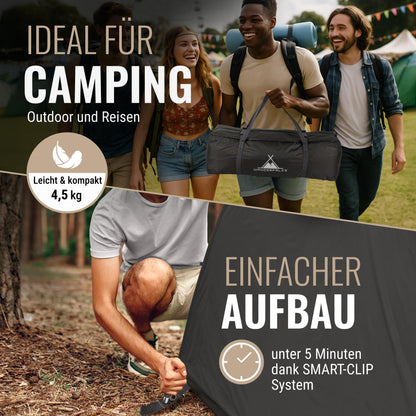 Wanderfalke Camp 4 Campingzelt, 4 Personen, wasserdicht, Vorzelt