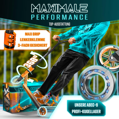 KESSER Stunt Scooter X-Limit – Robuster Trickscooter Orange