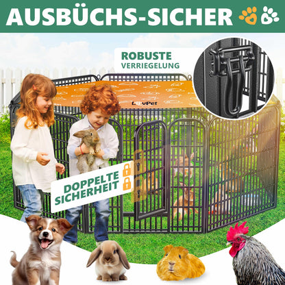 LovPet Welpenlaufstall XXL mit Dach, 8 Gitter je 80x80 cm