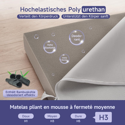 Z-hom Klappmatratze 140 x 195 cm, 3-teilige Faltmatratze, 10 cm