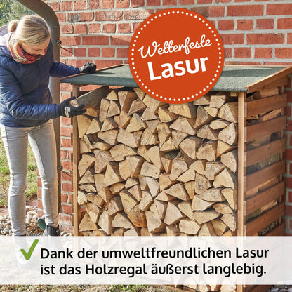 zooprinz Brennholzregal Wetterfest – Lasiertes Holz Gross