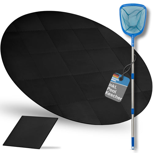 bonsport Whirlpool Unterlage rund 240 cm, Bodenschutzmatte schwarz – 25-teilige Puzzlematten aus EVA-Schaum