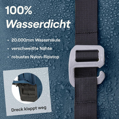 otinga Flip V3 Fahrradtasche Rucksack 34L wasserdicht für Gepäckträger