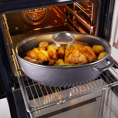 STONELINE Gourmet Bräter mit Deckel Induktion Oval 39x26 cm, 8,5 L