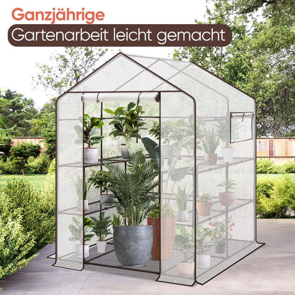 Sekey Foliengewächshaus 200x145x145 cm Balkon – Weiss