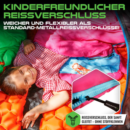 MOUNTREX Kinderschlafsack mit Baumwoll-Innenfutter, 175x70 cm