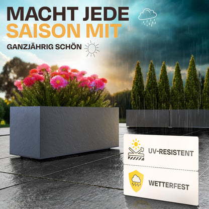Ondis24 Vulkan Pflanzkübel 100 cm mit Wasserspeicher anthrazit