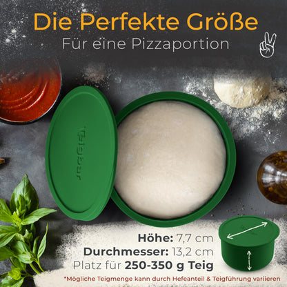 Teigbar Pizzaballenbox mit Deckel, 6er Set Italia aus Silikon