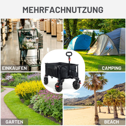 TIMBER RIDGE XXL Bollerwagen Faltbar – Breite Reifen, Bremsen 200L