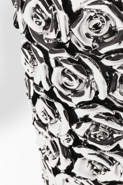 Kare Design Vase Rose Silber Steingut Vintage Dekorationsvase