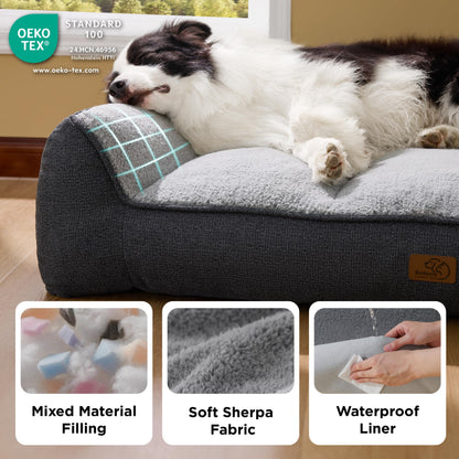 BEDSURE ergonomisches Hundebett für grosse Hunde 106x76 cm dunkelgrau