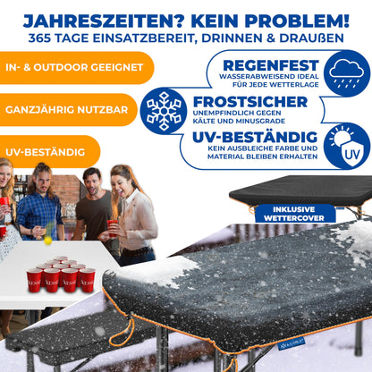 KESSER® Klapptisch Buffettisch 183x76 cm weiss für 6 Personen