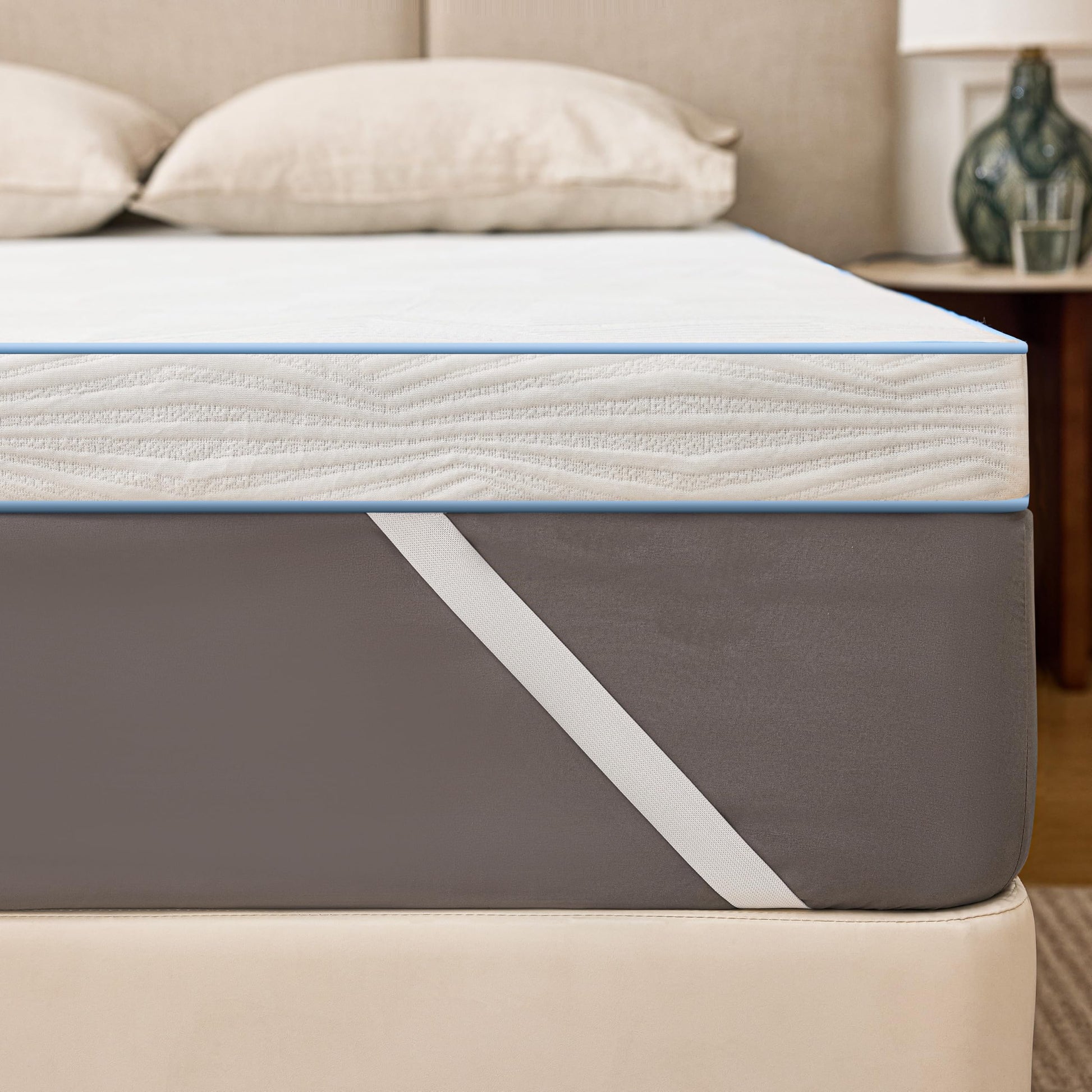 Solviente Matratzen-Topper 140x200 cm H2, Memory Foam & Kaltschaum, 5 cm hoch, mit Eckbändern