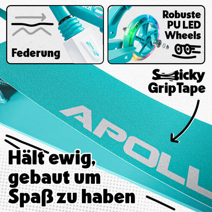 Apollo Skyracer City Roller – LED Leuchträder, Federung, klappbar