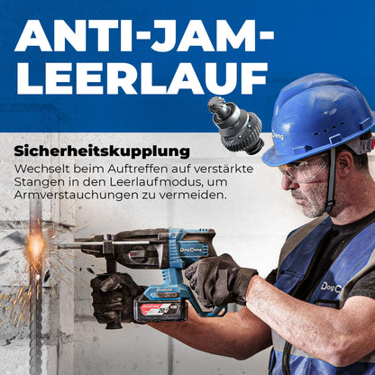 DongCheng Akku-Bohrhammer 18V, 2,8 J, SDS-plus, inkl. 4Ah Akku