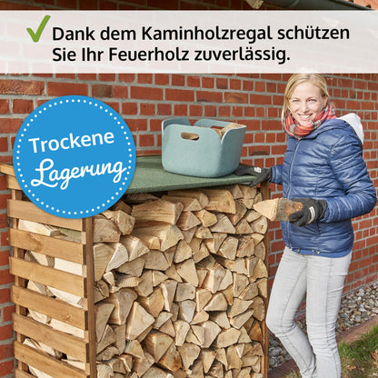 zooprinz Brennholzregal Wetterfest – Lasiertes Holz Gross