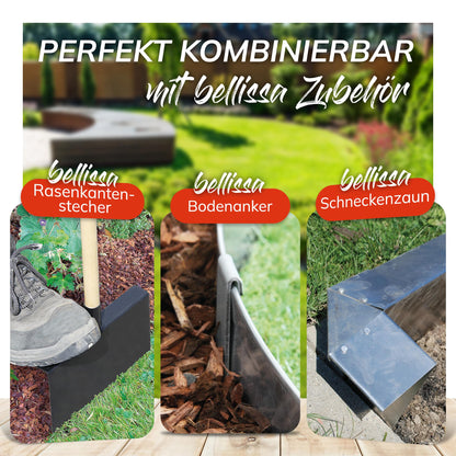 bellissa Rasenkante Cortenstahl 118x20cm – Beeteinfassung 17,25m