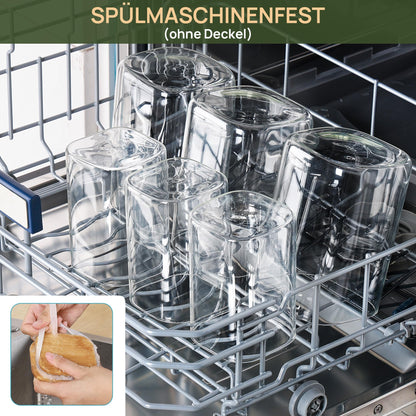 Vtopmart Vorratsgläser Set mit Bambusdeckel, 12-teilig, 600/1200 ml
