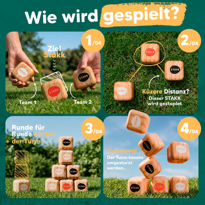 STAKK Outdoor-Wurfspiel für Kinder und Erwachsene aus Holz