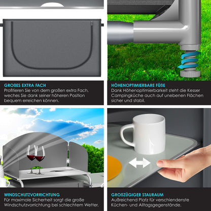 KESSER Outdoor Campingküche Campingschrank – Typ Big Grau