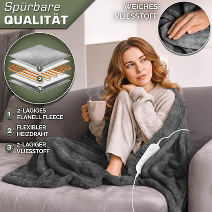 sinnlein Heizdecke Elektrisch Plüsch - XXL 200x180 cm
