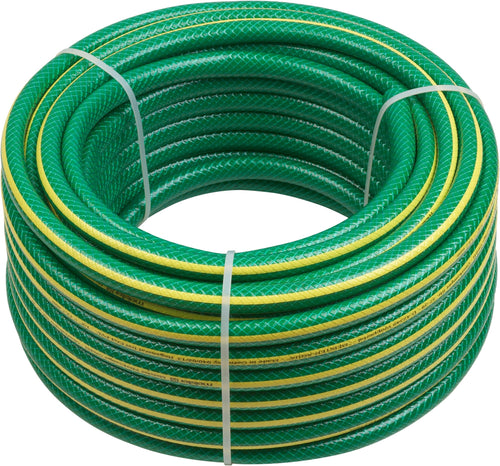 Meister Gartenschlauch Kreuzgewebe 12,7 mm (1/2 Zoll), 40 m, grün-gelber PVC-Schlauch