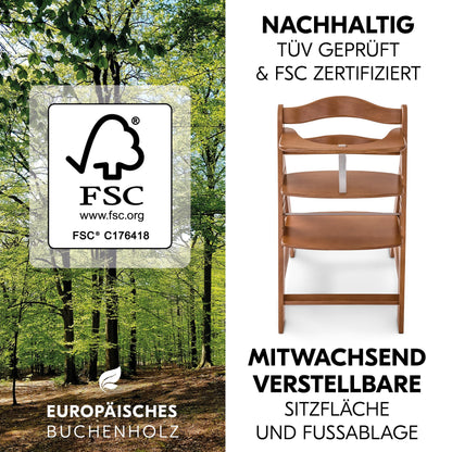 hauck Alpha+ Newborn Set 2in1 Bouncer Babyhochstuhl - Walnuss