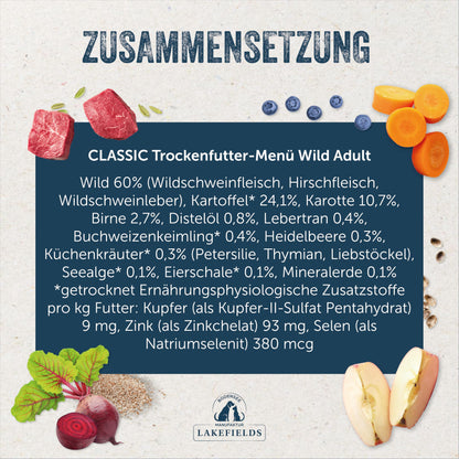 Lakefields Classic Trockenfutter Wild - 4x2.5kg Getreidefrei