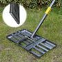 DAKEPOLE Nivellierrechen Edelstahl Rasenrechen 182 cm verstellbar mit glatter Metallplatte