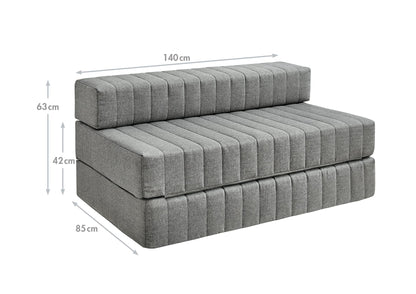 Traumnacht Gästesofa Schlafsofa 3-Sitzer – 140x200 cm Grau