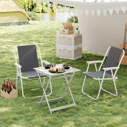 WOLTU Campingtisch klappbar, Aluminium Gartentisch, silber