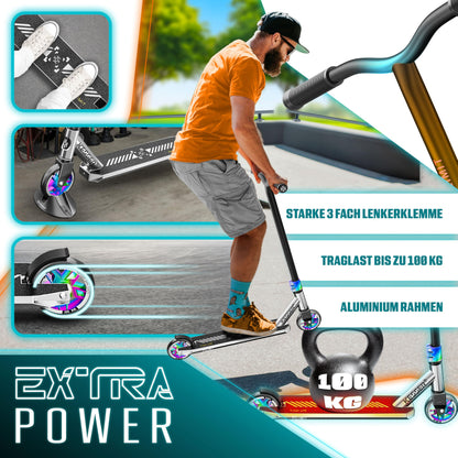 KESSER® X-Limit-Pro Stunt Scooter - 360° Lenkung mit Ständer