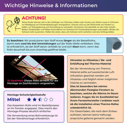 SchattenFreude Thermo-Rollo mit Kassette nach Mass, schwarz