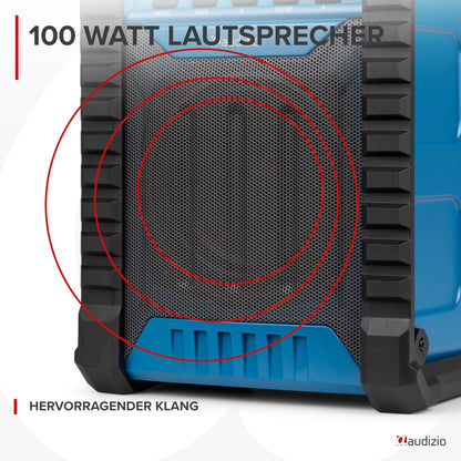 Audizio Jobsite Baustellenradio DAB+ mit Bluetooth, Akku und IP54