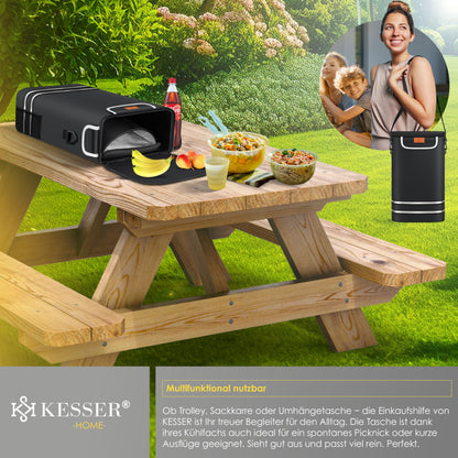 KESSER® Einkaufstrolley Faltbar 3in1 Treppensteiger – Schwarz