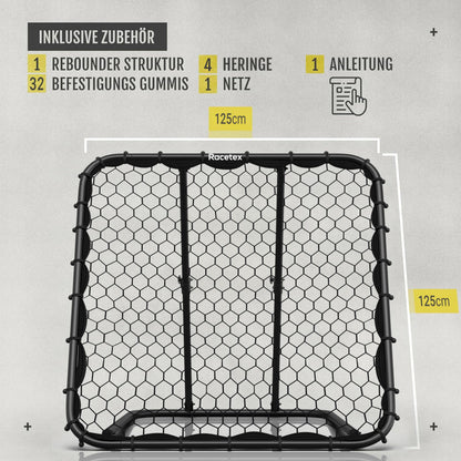 Racetex Rebounder Fussball XXL 125 x 125 cm, stufenlos verstellbar