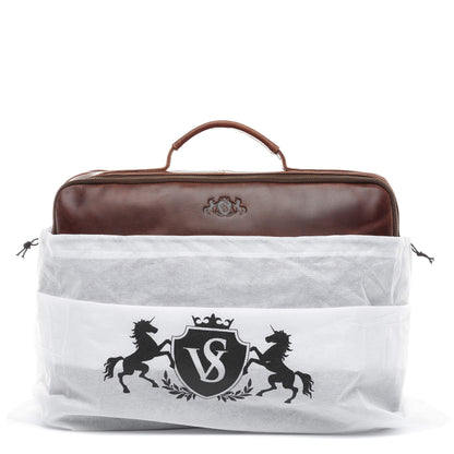 SID & VAIN Simon XL Laptoptasche 15.4 Zoll braun Echtleder