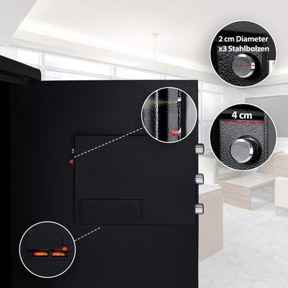 KESSER® Elektronischer Tresor Möbeltresor Zahlenschloss 35x25x25cm