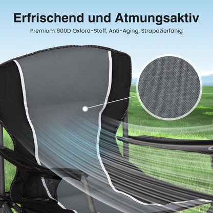 HIGH POINT SPORTS Campingstuhl XL faltbar bis 160 kg, Dunkelgrau