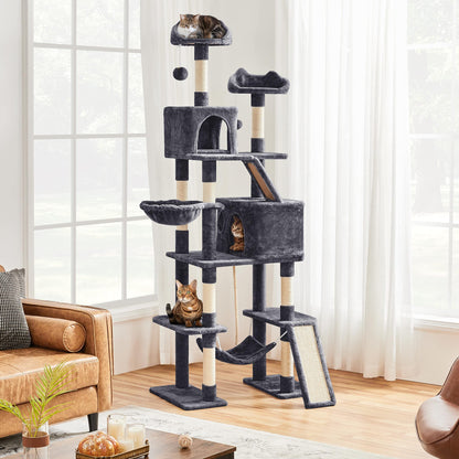 Yaheetech Katzenkratzbaum 206cm XXL deckenhoch - Dunkelgrau