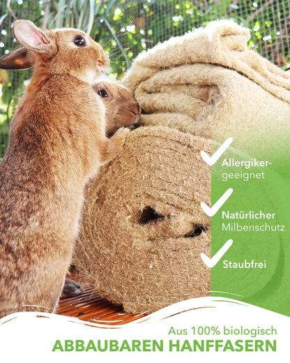 Nagerteppich.de Hanfmatte für Kleintiere, 10 m x 50 cm, 5 mm dick