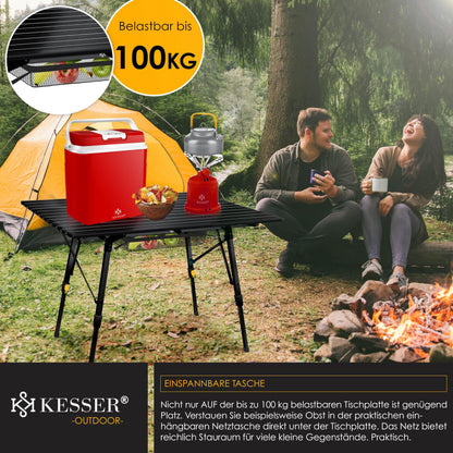 KESSER Campingtisch faltbar 120x70cm – Aluminium Schwarz