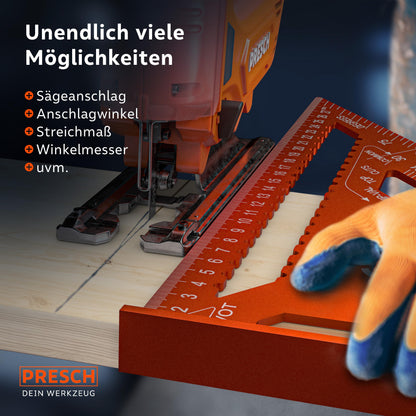 Presch Zimmermannswinkel Set 180 mm & 300 mm aus Aluminium