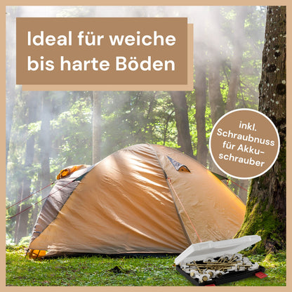 ABCamping Schraubheringe Set, 30 Stahl Zeltheringe mit Leuchteffekt