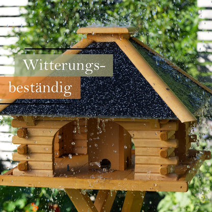 Deko-Shop-Hannusch Vogelhaus Solar & Ständer – Dach Stein anthrazit