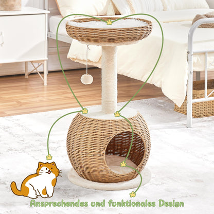 Yaheetech Katzenkratzbaum 75 cm Beige – für grosse Katzen