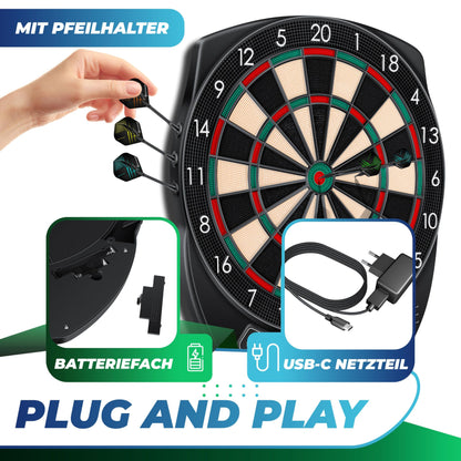 KESSER Elektronische Dartscheibe Profi Set - 1-8 Spieler