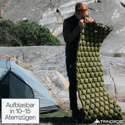 TRINORDIC Isomatte aufblasbar mit Kissen – ultraleicht 550 g