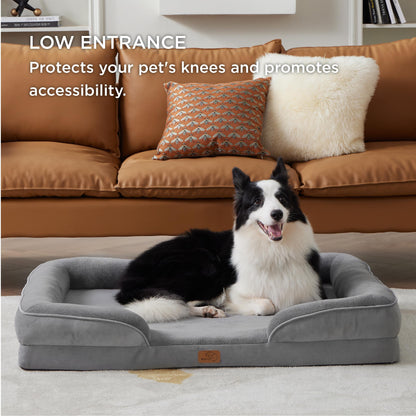 BEDSURE Orthopädisches Hundebett für grosse Hunde - Grau 97x71 cm