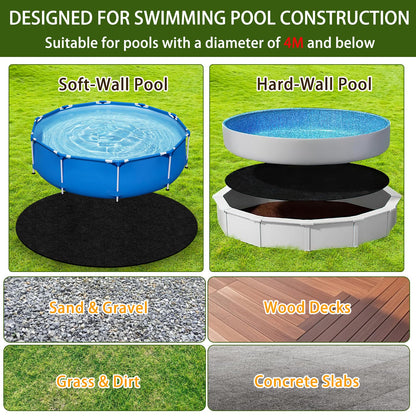 Sunsiou Poolunterlage rund 400 cm, Bodenschutzmatte für Whirlpool